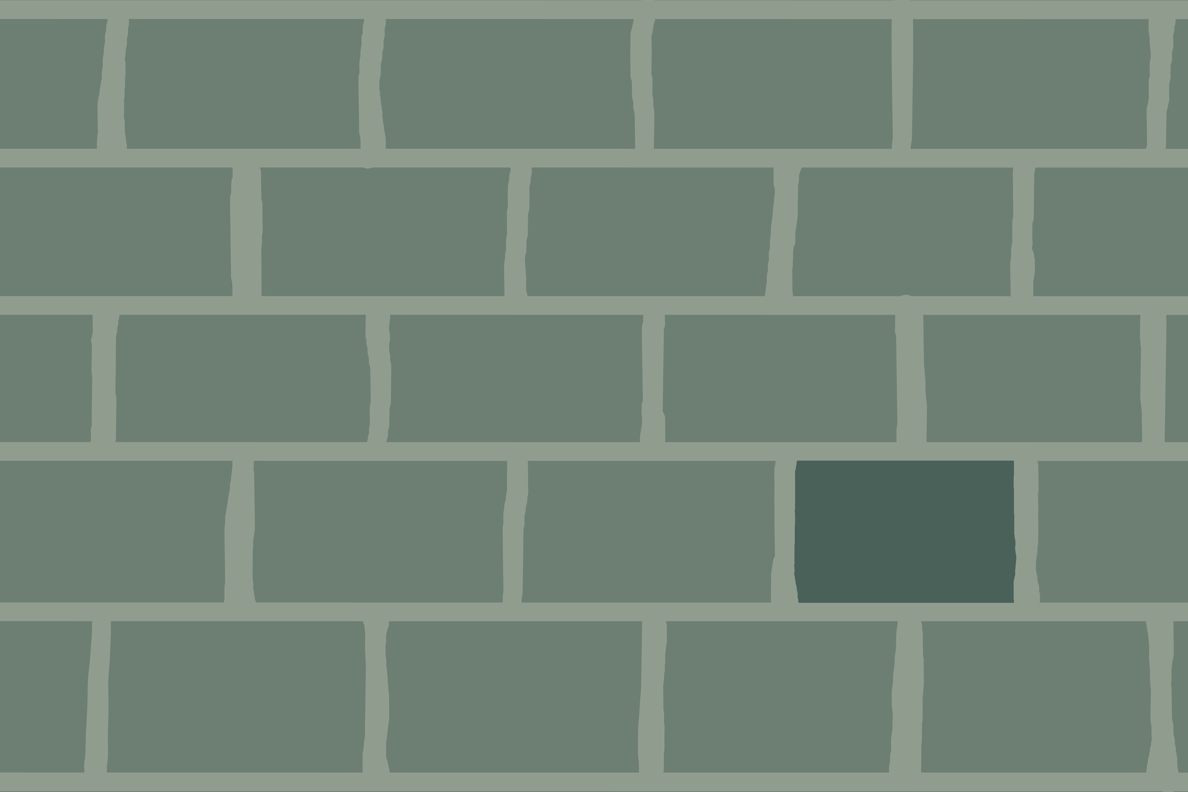 simple drawing of a brick wall with one brick highlighted